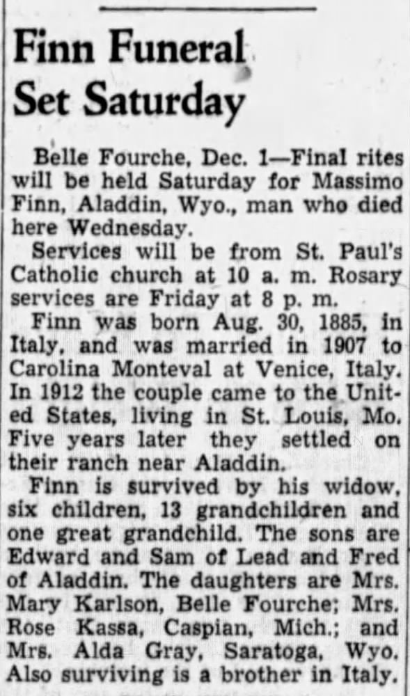 Obituary for Maisimo Finn